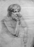 mother pencil on paper, 0.7 x 0.45 m